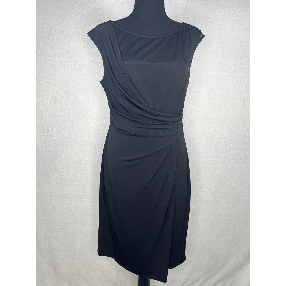Jessica H Black Sleeveless Sheath Dress Ruched Cocktail Party Event Career 10